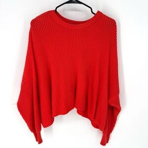 Free People 100% cotton oversized bohemian Cowl Neck knit Sweater